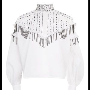 NWOT topshop sequined beaded blouse